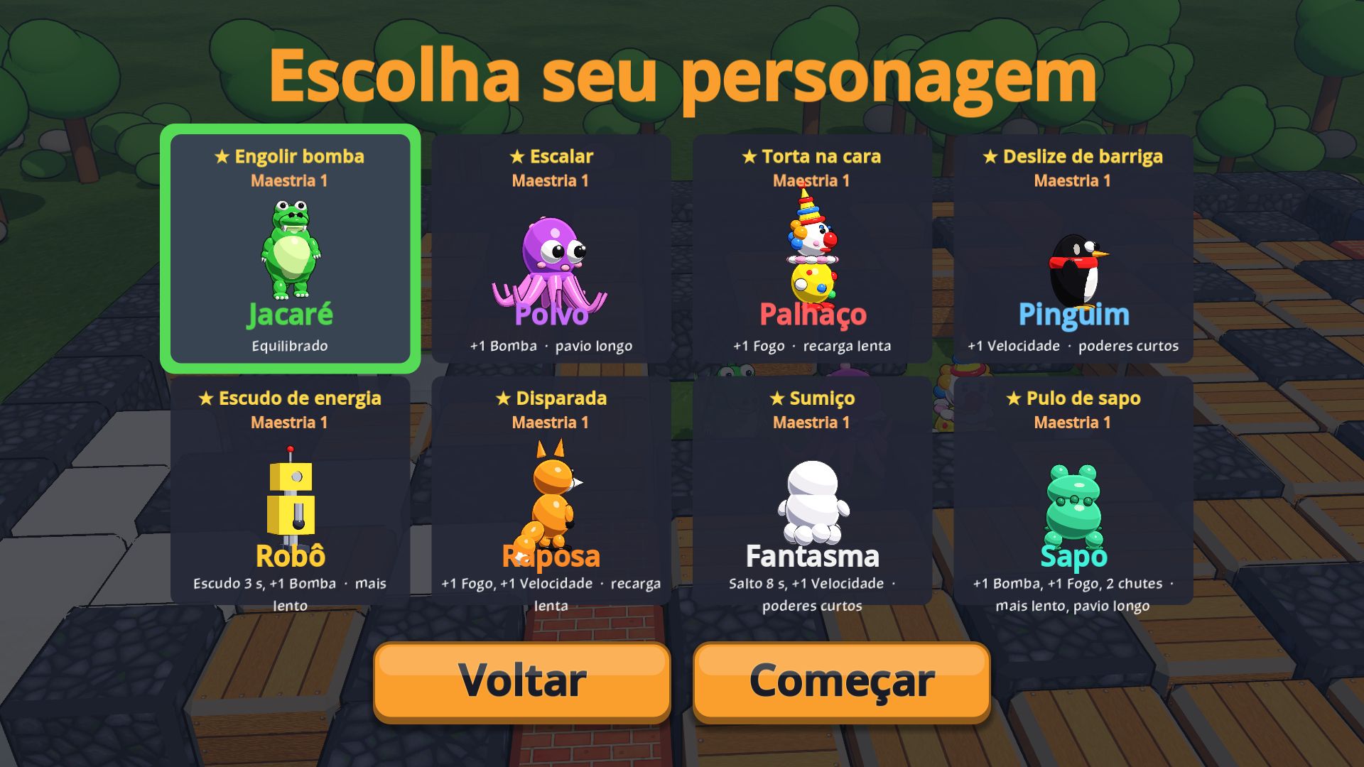 Escolha do boneco
